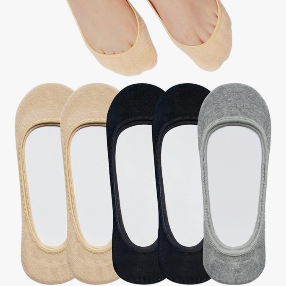 Black and Gray No-Show Hosiery Socks